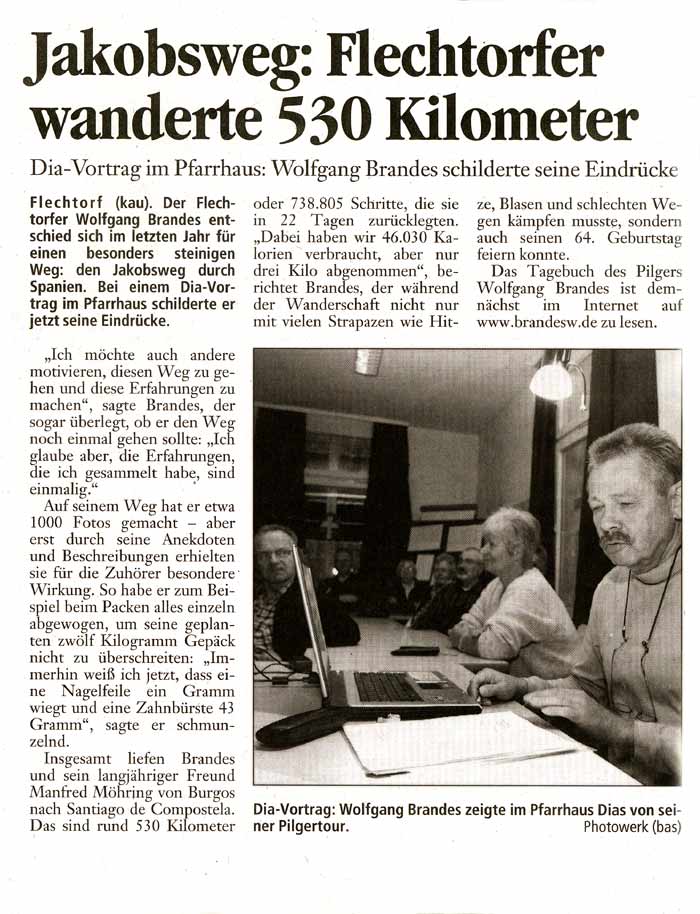 Artikel der Wolfsburger Allgemeinen Zeitung